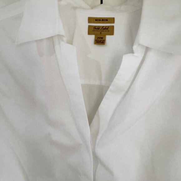 Investments II Woman TAYLOR Gold Label Button Up Shirt 20W White Work Top - Picture 4 of 15